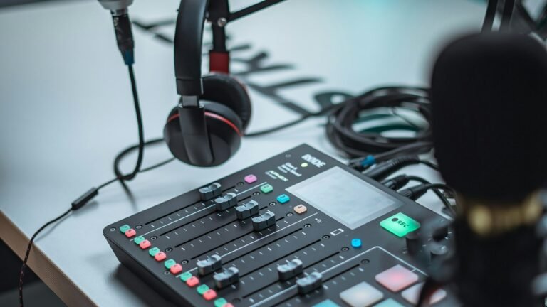 Potentiomètres de gain sur une console audio